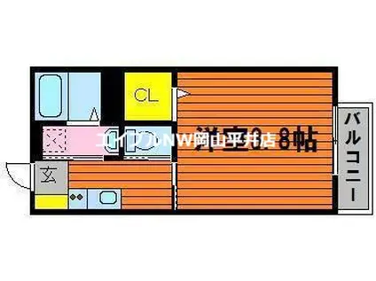 モデラートA(1K/1階)の間取り写真