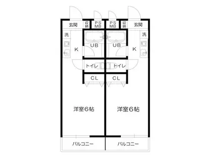 グリーンハウス(ワンルーム/2階)の間取り写真