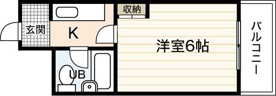 K・B・M三筋(ワンルーム/3階)の間取り写真