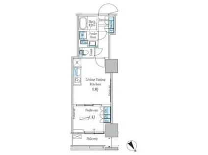 パークアクシス横濱関内SQUARE(1LDK/6階)の間取り写真