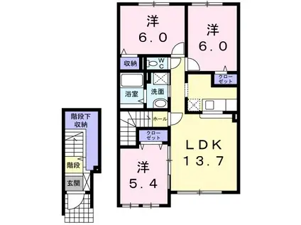 サニーベルレジデンス(3LDK/2階)の間取り写真