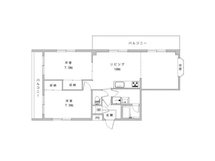 メゾンドTANI(2LDK/4階)の間取り写真