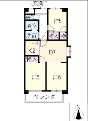 ANNEX M I(3DK/4階)の間取り写真