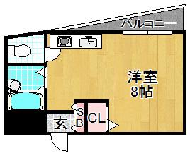 シャンテー津田(ワンルーム/3階)の間取り写真