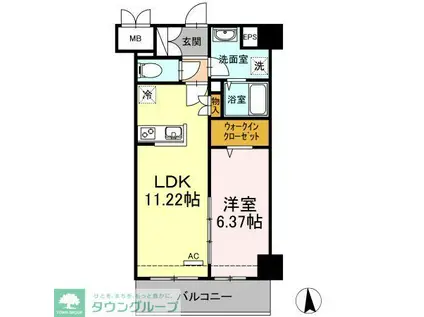 CARRE S.I(1LDK/3階)の間取り写真