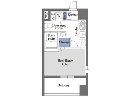 ルームスキノカ(1K/11階)の間取り写真