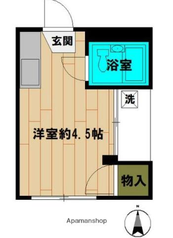 スカイハイツ(ワンルーム/1階)の間取り写真