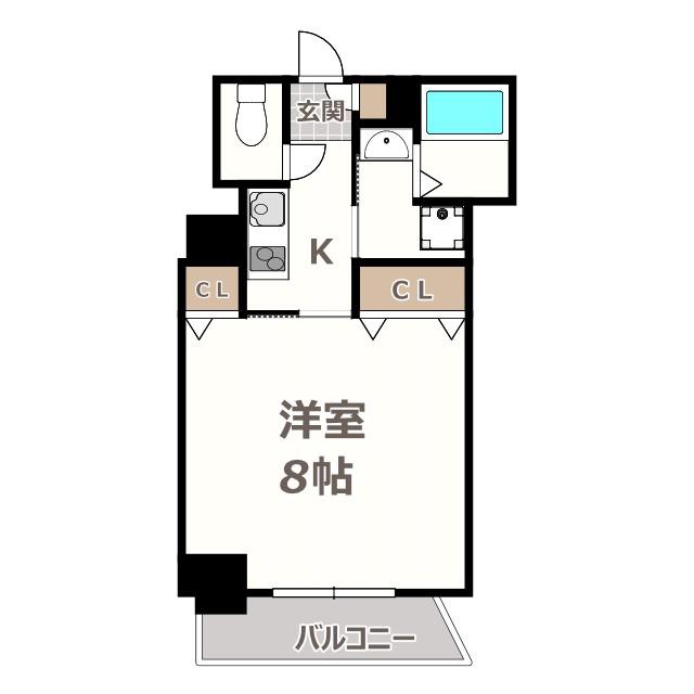 CITY SPIRE美章園(1K/7階)の間取り写真