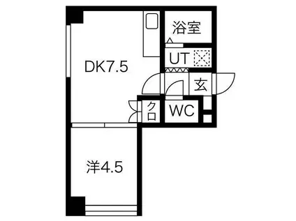 マリンビュー船見坂(1DK/1階)の間取り写真