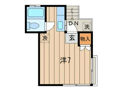 増田ハイツ(ワンルーム/2階)の間取り写真