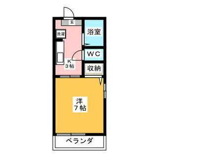 ウエスタンヴィラ(1K/1階)の間取り写真