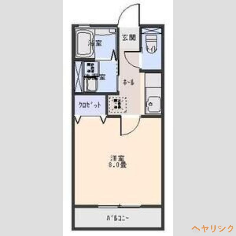 ピアチェーレ(1K/2階)の間取り写真