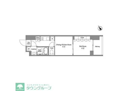 シーズンフラッツ大森西(2K/4階)の間取り写真