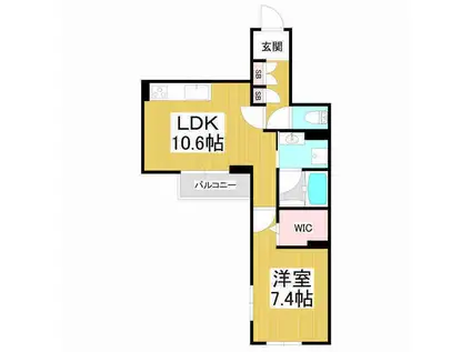 ベレオ高宮(1LDK/2階)の間取り写真