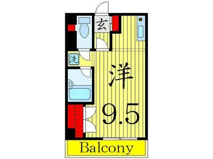 スティード北綾瀬(ワンルーム/2階)の間取り写真