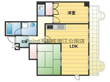 エマーブルナンバ(2LDK/7階)の間取り写真