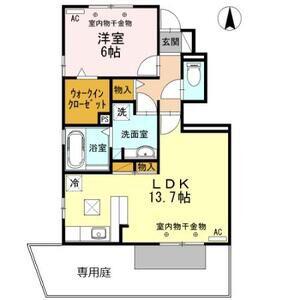 ルミエレ(1LDK/1階)の間取り写真