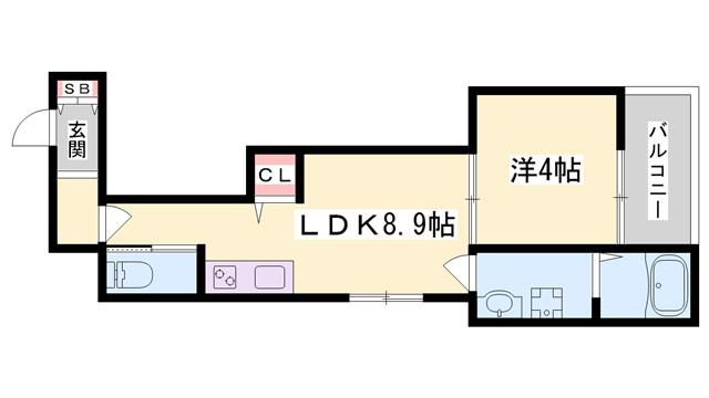 F ASECIA CHYPRE(1LDK/3階)の間取り写真