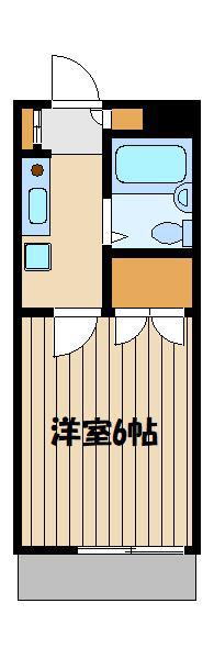 ヴィラアゼリア(1K/1階)の間取り写真