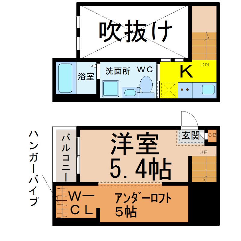 コンチェルト M(1K/2階)の間取り写真
