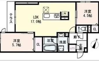 クラシスト瑞光(2LDK/3階)の間取り写真