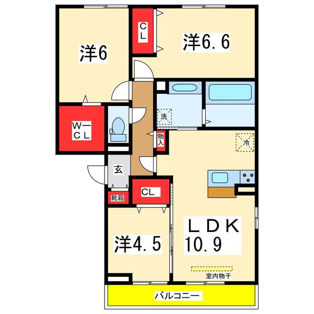 ロイヤルガーデンコート新和(3LDK/2階)の間取り写真