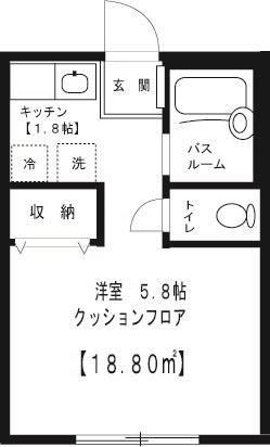 メゾンウエスト(ワンルーム/1階)の間取り写真
