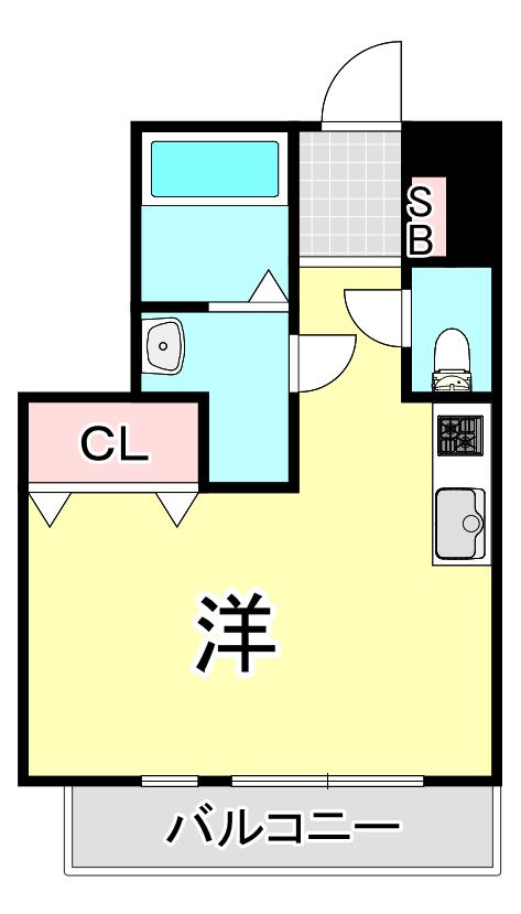 EXSONIA深江北町(ワンルーム/2階)の間取り写真