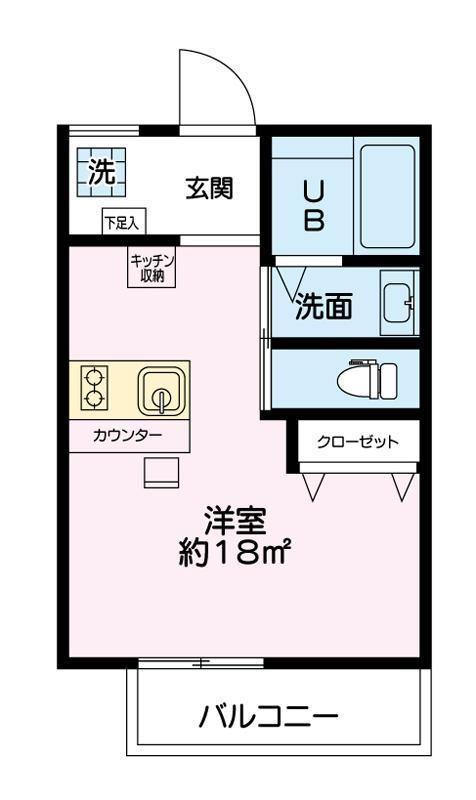 ヴィラアリエッティ(ワンルーム/1階)の間取り写真