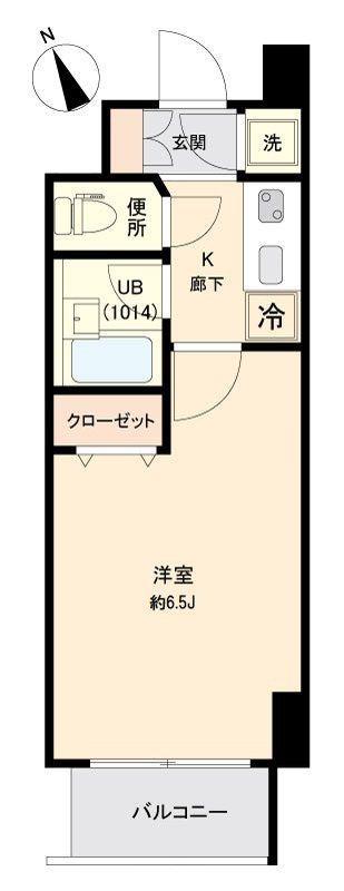 フォレシティ門前仲町(1K/6階)の間取り写真