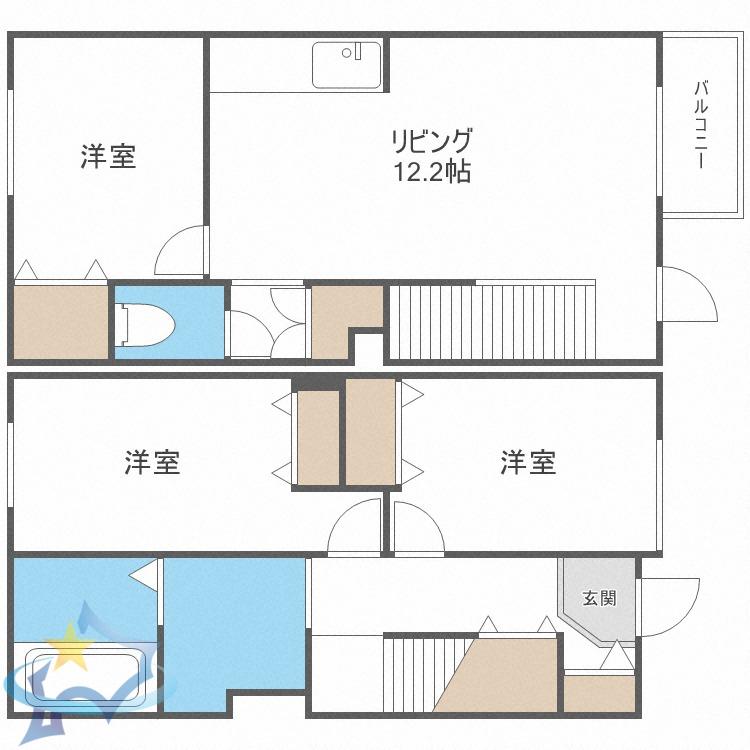 HIGHBRIDGE宮の森(3LDK/1階)の間取り写真