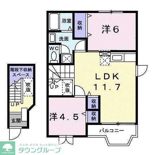 エピナ-ルA(2LDK/2階)の間取り写真
