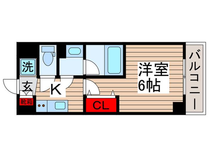 S-RESIDENCE行徳(1K/4階)の間取り写真