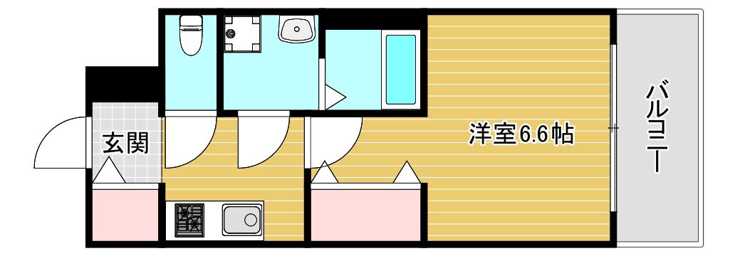 レジュールアッシュ アーバンイール(1K/6階)の間取り写真