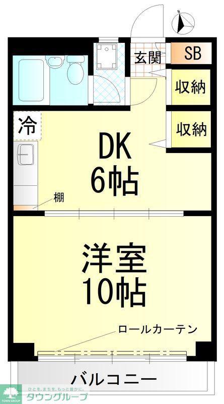 オオキス四谷(1DK/2階)の間取り写真