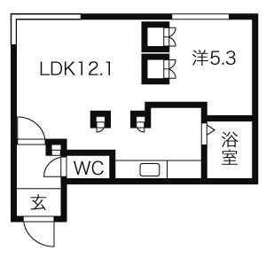 メゾンドール(1LDK/3階)の間取り写真