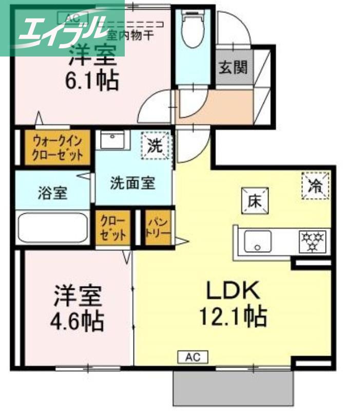ストルーチェ(2LDK/1階)の間取り写真