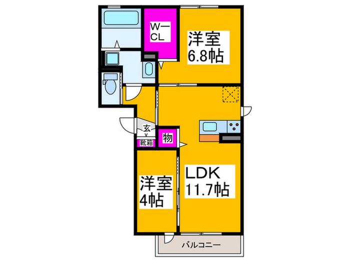 SYU HOUSE(2LDK/3階)の間取り写真