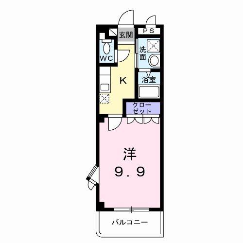 タンジェリンドリーム(1K/2階)の間取り写真
