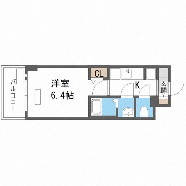 プレサンス福島ミッドエル(1K/8階)の間取り写真