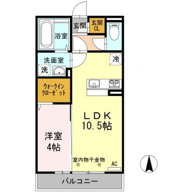 グランシャリオ A棟(1LDK/3階)の間取り写真