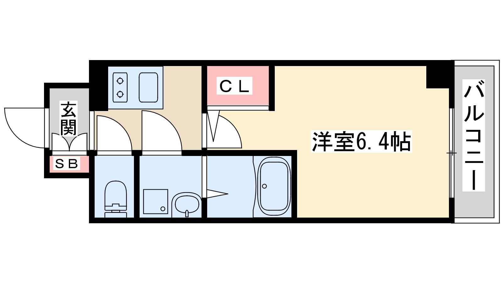 東三国NOAH(1K/3階)の間取り写真