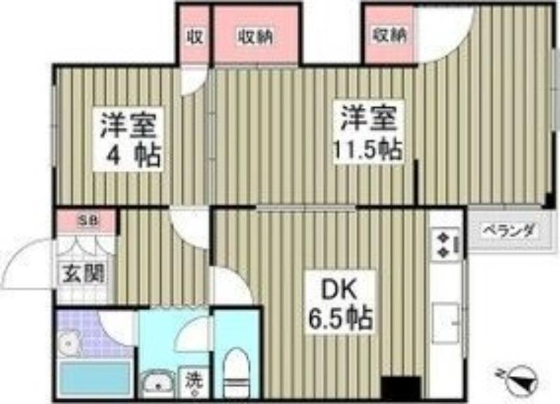 第2篠崎ビル(2DK/2階)の間取り写真