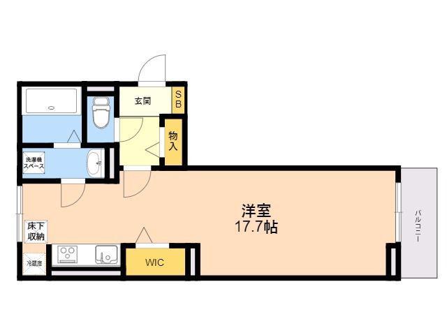 DーROOM石丸(ワンルーム/1階)の間取り写真
