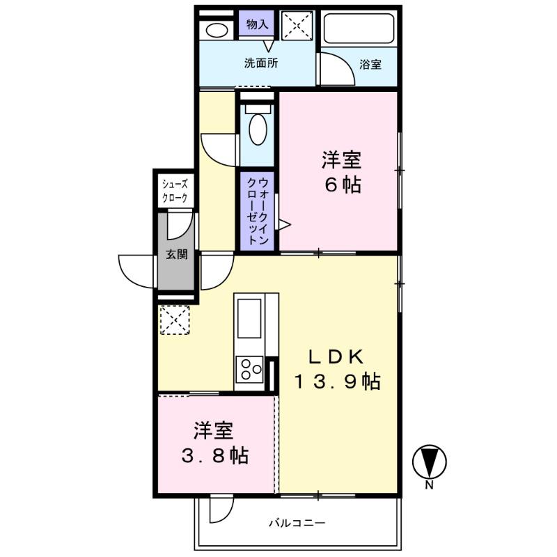 クラシスト新金岡(2LDK/1階)の間取り写真