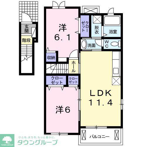 ヴィラ・セブンカラーズ(2LDK/2階)の間取り写真
