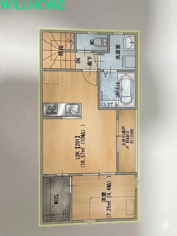 SOLIS元町奉行丁(1LDK/2階)の間取り写真