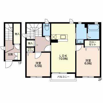 リラフォート(2LDK/2階)の間取り写真