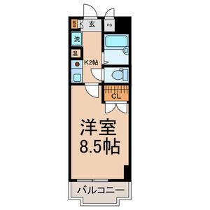 グレース河野(1K/2階)の間取り写真