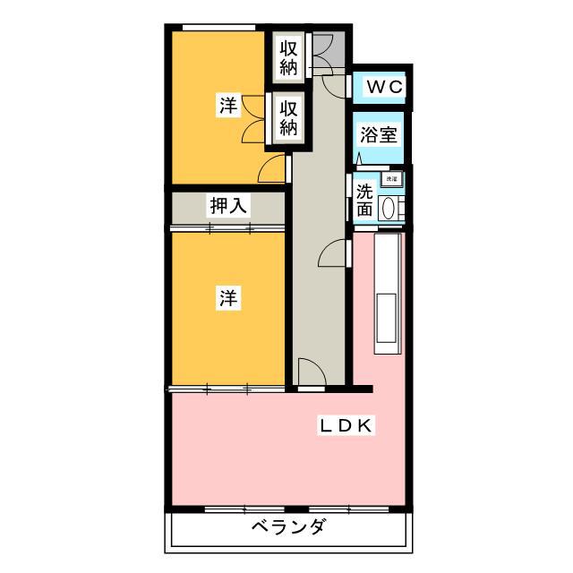 シティプレイス(2LDK/8階)の間取り写真